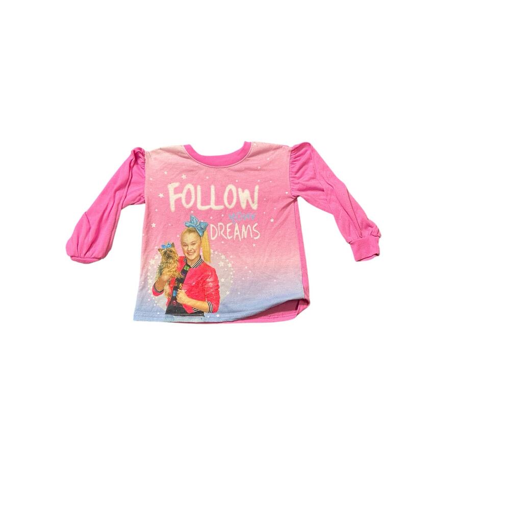 JoJo Siwa Long Sleeve Pajama Top, 'Follow Your Dreams' Pink & Purple, Size S